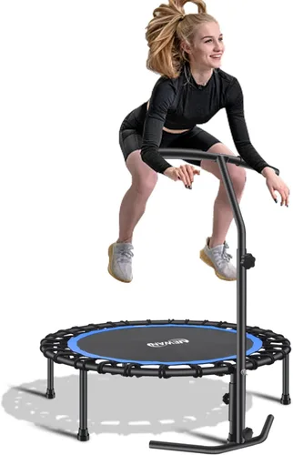 Miniatura 9 de Newan Mini trampolín silencioso de 40 a 48 pulgadas, trampolín de fitness, bungee rebote, entrenamiento cardiovascular, entrenamiento para adultos