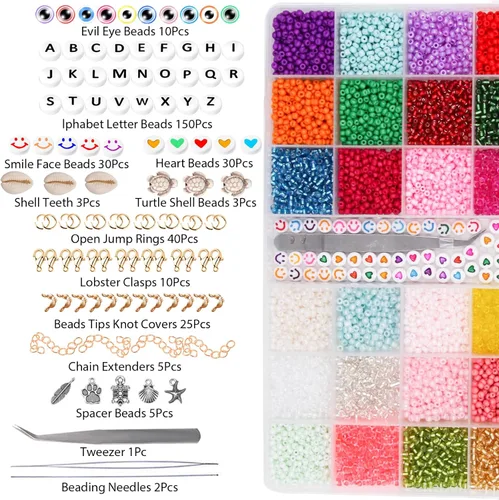 Miniatura 3 de EuTengHao 13200 cuentas de semillas de vidrio, cuentas pequeñas para manualidades, pulseras, collares, manualidades, suministros de fabricación