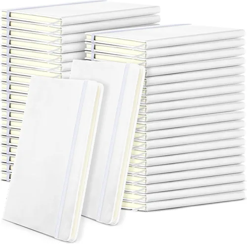 Miniatura 22 de Honoson 20 Pack Lined Journal Notebooks A5 Hardcover Executive Notebook 5.5" x 8.3" PU Leather Wide Ruled Journals Bulk with Elastic Band for Home