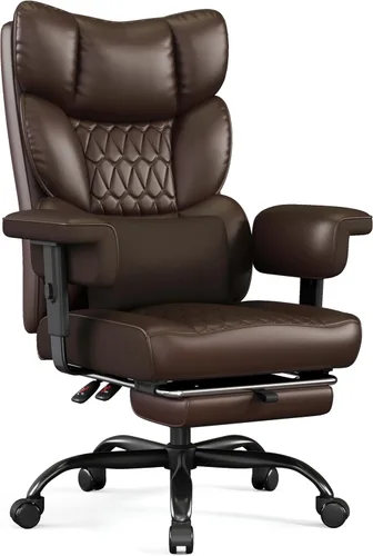 Miniatura 11 de Misolant Silla de oficina grande y alta con reposapiés, silla de escritorio ejecutiva de respaldo alto con reposabrazos de elevación ajustable