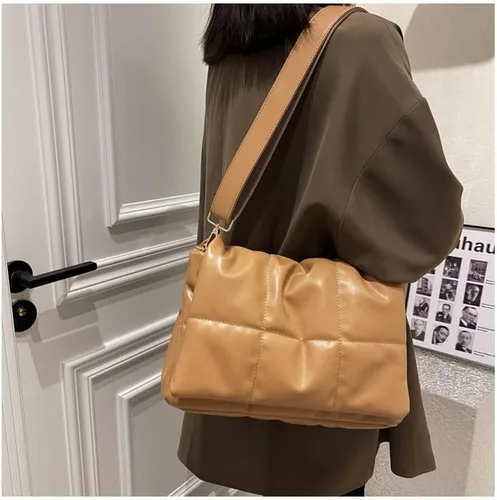Miniatura 2 de Bolsos cruzados acolchados de moda para mujer, correa de cadena ajustable, con relleno de casete, bolsa de hombro hinchada