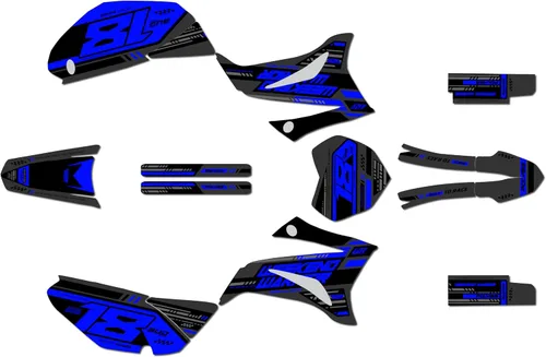 Miniatura 8 de Kit de gráficos Kalair GFX para Yamaha TTR 125 (2008-2023) Serie Warrior Azul 16 Mil - Juego de calcomanías adhesivas de carreras personalizadas