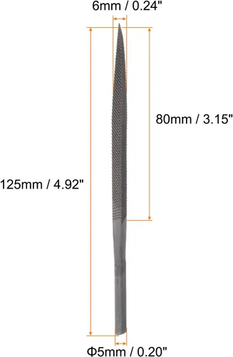 Miniatura 2 de HARFINGTON Juego de limas triangulares neumáticas de 0.197 in x 3.150 in de acero endurecido con dientes de corte grueso Herramientas de mano