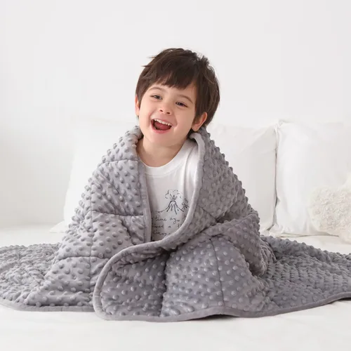 Huloo Sleep Manta con peso para niños, tamaño Twin, de 5 libras (36"×48", gris), transpirable, suave manta con peso de minky para todas las