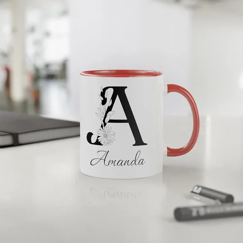 Miniatura 4 de Tazas de café con inicial, taza de café inicial, regalos con monograma inicial para mujer, tazas personalizadas con nombres, tazas de monograma