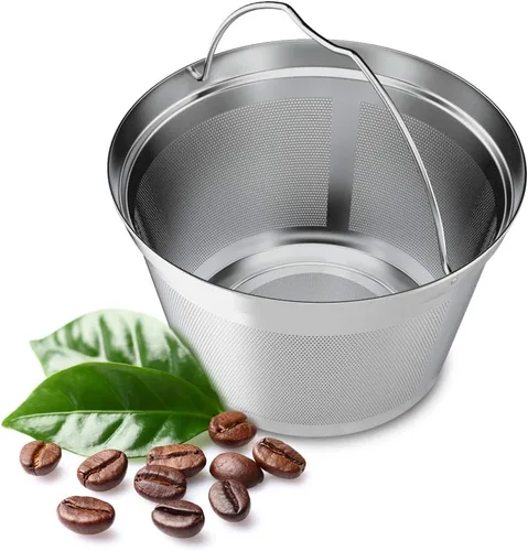 Filtros de café de repuesto reutilizables de 4 a 5 tazas: filtro de café permanente de acero inoxidable que se adapta a la cafetera y la cafetera