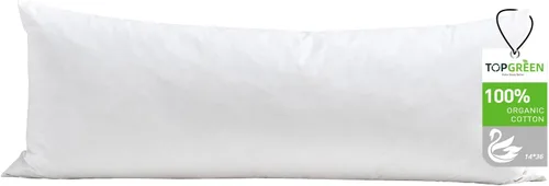Miniatura 20 de TOPGREEN Rellenos de Almohada de Plumas y Plumón 12 x 12 pulgadas, Juego de 2, Funda de Algodón 100% Orgánico, Almohadas Decorativas Cuadradas