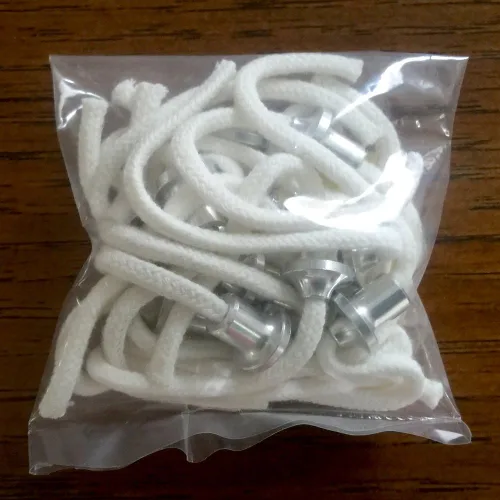 Miniatura 2 de Firefly Fuels - Soportes pequeños de aluminio para mecha de 5/16 pulgadas con mechas de algodón de 0.142 in, 10 unidades, juego reutilizable