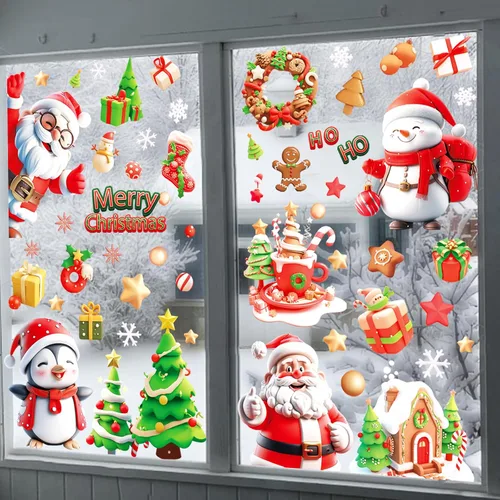 Miniatura 8 de Adhesivos navideños y calcomanías de Navidad para decoración de ventanas