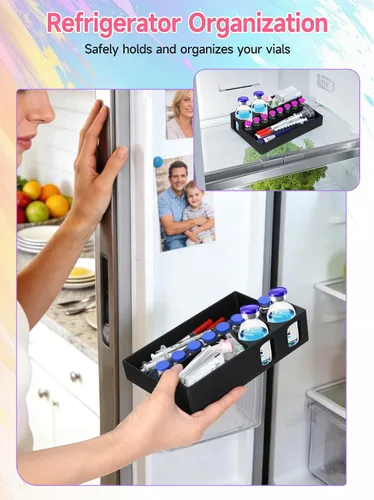 Miniatura 6 de YOUSHARES Estuche para viales de péptido, organizador de viales de insulina de 0.1 fl oz y 1.0 fl oz, suministros para diabetes, soporte para nevera