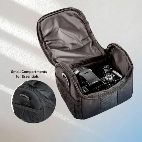 Miniatura 8 de eCostConnection Pequeña bolsa acolchada para cámara con correa para el hombro - Estuche compacto para cámara DSLR y sin espejo, funda protectora