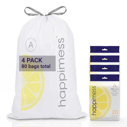 Miniatura 24 de happimess 8 Gallon (30L) Drawstring Trash Bags, Unscented, Clear, Heavy Duty LDPE Liners for Kitchen and Household, Custom Fit, 20 Count