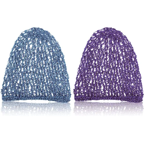 Miniatura 15 de Waydress 2 redes para el cabello para mujeres, trabajadoras de servicio de alimentos para dormir, gorra de pelo largo de malla de ganchillo