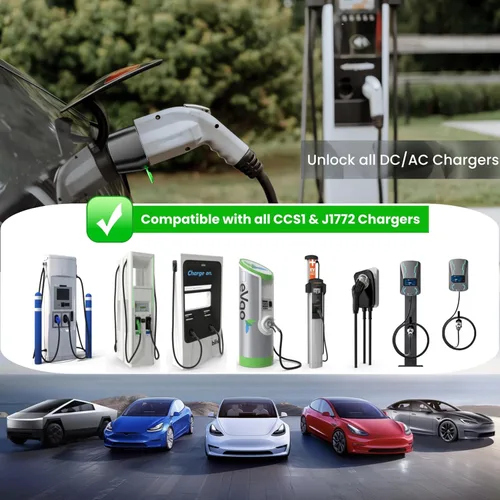 Miniatura 3 de Adaptador CCS y J1772 a Tesla para el modelo 3/S/X/Y/Cybertrunk, adaptador AC+ DC 2 en 1 a Tesla NACS Accesorios de cargador de batería, carga
