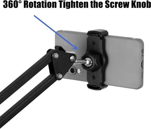Miniatura 3 de soporte articulado brazo soporte mesa flexible rotación 360 ° teléfono celular clip titular para todos los teléfonos inteligentes micrófono