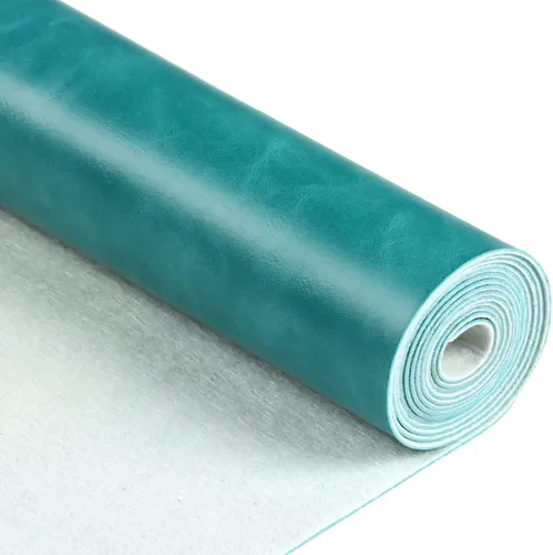 Miniatura 2 de Rollo de piel sintética de color liso azul lago, 12 x 53 pulgadas, material para hacer manualidades, manualidades, aretes de cuero, lazos, costura