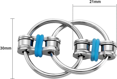Gejoy Juego de 12 piezas de cadena de bicicleta, anillos sensoriales de cadena de rodillos giratorios, juguete de mano a granel, alivio de la 4