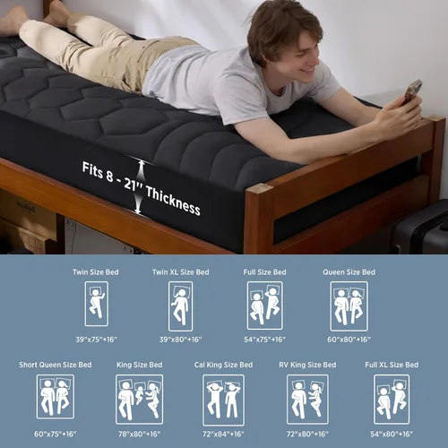 Miniatura 48 de Bedsure Protector de colchón beige individual XL – Cubrecolchón suave para dormitorio universitario, protector de cama individual extra largo