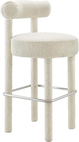 Miniatura 21 de Modway EEI-6705-IVO Toulouse Boucle - Juego de 2 sillas de comedor de tela, color marfil