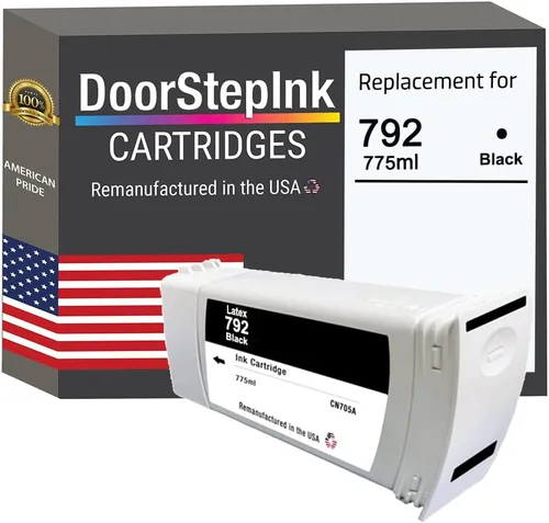 DoorStepInk 792 Cartucho de tinta remanufacturado negro de repuesto para HP 792 (CN705A), compatible con Latex 210/260/280/DesigJet