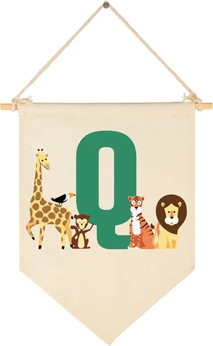 Miniatura 17 de Bandera personalizada de animales del bosque, regalos para bebé, niño, niña, recién nacido, banderín de safari de selva, letrero de pared, regalos
