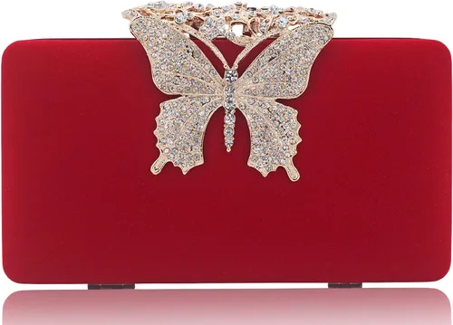 Miniatura 9 de Dexmay - Bolso de noche para mujer con cierre de mariposa y diamantes de imitación