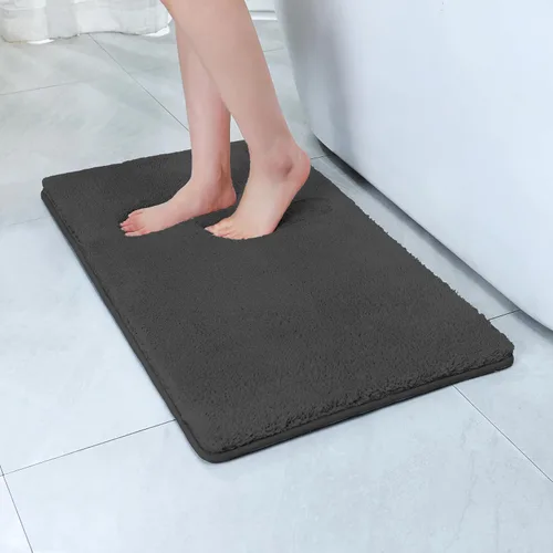 Miniatura 10 de SWEMSTAR Alfombra de baño de espuma viscoelástica con alfombra de inodoro, tapete de baño absorbente de agua para suelo de baño, antideslizante