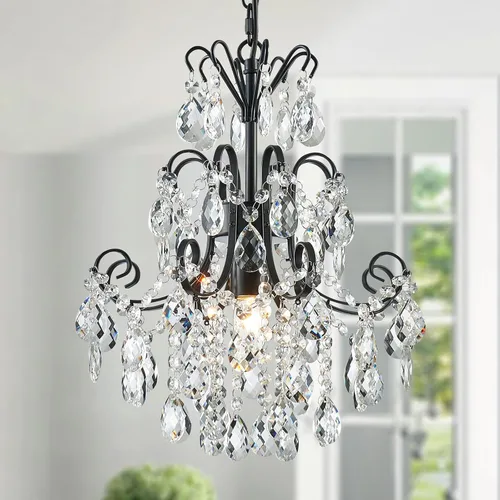 Miniatura 37 de WUZUPS Candelabro colgante de cristal con 5 luces, lámpara de techo moderna para dormitorio, pasillo, bar, cocina, baño, 20.3 pulgadas de alto