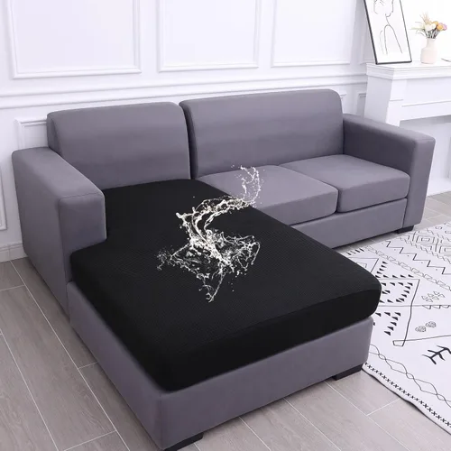 Miniatura 46 de hyha Fundas impermeables para cojines de sofá para mascotas, funda antideslizante para asiento de sofá para perros lavable, tela de jacquard Gris