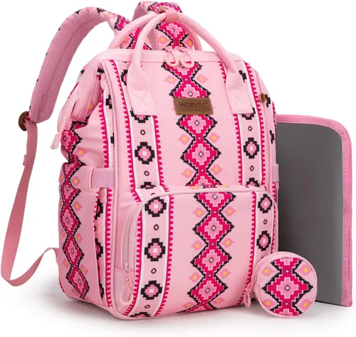 Miniatura 15 de Montana West Wrangler Bolsa Mochila para Pañales Mochila de Viaje Azteca Carteras Occidentales Multifunción Bolsas para Bebé para Mamá con Bolsillos