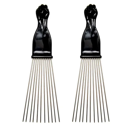 Miniatura 9 de (3 unidades) Peine de pelo negro Afro Pick Lift para desenredar peluca trenzada para hombre (3 unidades)