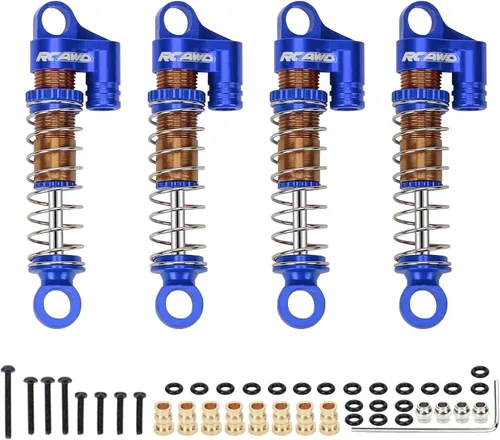 Miniatura 11 de RCAWD Actualizaciones para FMS FCX24 1/24 y 1/18 Crawlers Partes de Amortiguador de Choque, Amortiguadores de Choque Delanteros Traseros RC de Negro