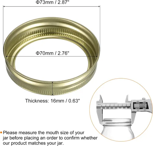 Miniatura 2 de uxcell Anillos para tarros de conserva, 60 unidades, bandas de repuesto para tarros de masón de hojalata de boca regular, a prueba de fugas, se