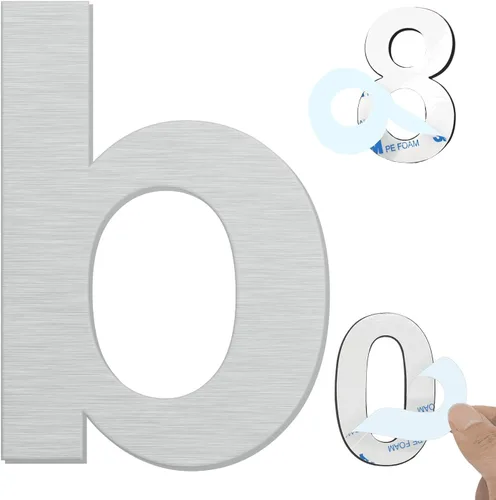 Miniatura 9 de Números de casa autoadhesivos – Números de puerta de acero inoxidable de 6 pulgadas para exteriores – Número de casa grande y moderno, número
