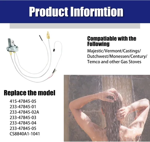 Miniatura 3 de 233-47845-05 415-47845-05 - Conjunto piloto del calentador de agua compatible con Bradford White Honeywell NAT CS8840A1-1041 Pieza de repuesto