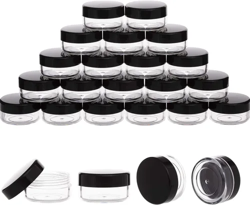 Miniatura 9 de Contenedor de muestra de 10 gramos con tapas, 10 paquetes de tarros de muestra, pequeño contenedor de viaje cosmético para maquillaje, loción