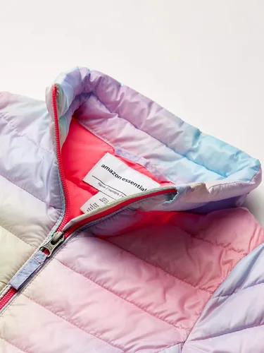 Miniatura 2 de Tienda Essentials - Chaqueta acolchada para niña, ligera, impermeable y fácil de guardar con cuello alto falso