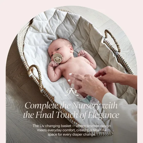 Miniatura 9 de BEBE BASK Organizador de pañales para bebé de alta calidad, hecho a mano, cesta de hierba marina con divisor de algodón, cesta de pañales
