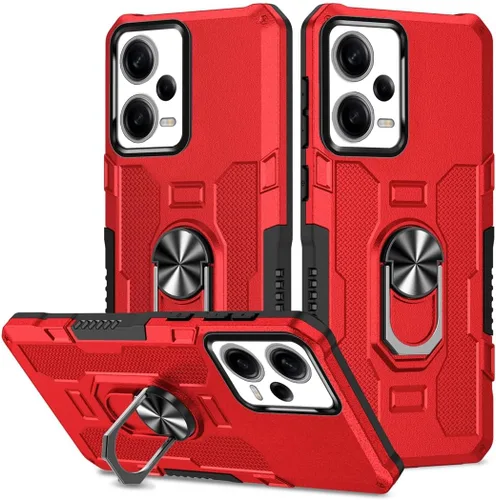 Miniatura 43 de Funda para Xiaomi Redmi Note 12 Pro 5G/Xiaomi Poco X5 Pro 5G Metal CD Patrón Anillo Titular Funda Teléfono Móvil Funda Protectora Anti-Caída Negro