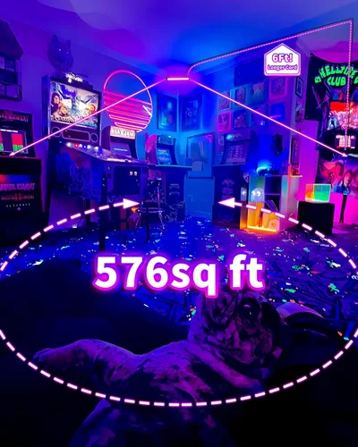 Miniatura 3 de Paquete de 2 barras de luz negra de 42 W para fiesta brillante, luces negras con cable de 6 pies, enchufe e interruptor para fiesta brillante