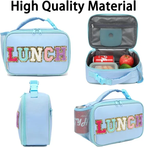Miniatura 5 de GYEUKHAM Lonchera Aislada para la Escuela, Bolsas de Almuerzo Térmicas Reutilizables Duraderas Congelables para Niños Niñas Hombres Mujeres - azul