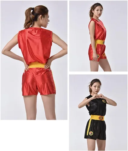 Miniatura 4 de Conjunto de uniforme de boxeo, pantalones cortos, ropa de boxeo en estilo chino para combate de arena