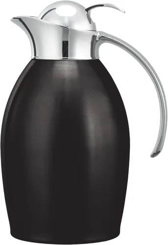 Miniatura 7 de Service Ideas Nicollet Carafe, Vacuum Insulated, 20oz, Push-button Lid NIC06BSPBBX in 0.6 Liter Black Onyx, Stainless Vacuum Insulated, Stainless