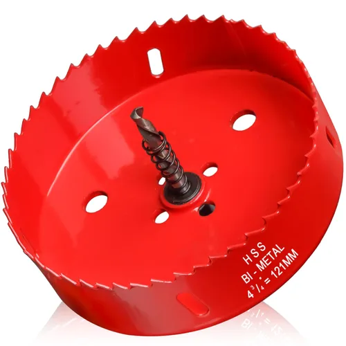Miniatura 36 de Sierra de agujero de 4 1/8” (105mm) para madera y plástico, broca de corte de núcleo de sierra de agujero HSS bimetálica para paneles de yeso, Rojo