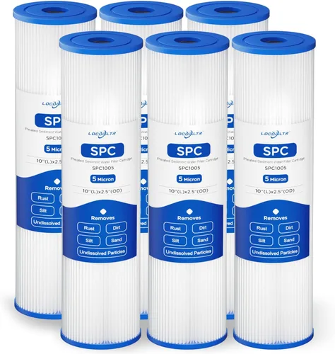 Cartucho de filtro de agua para toda la casa de 5 micrones, 10" x 2.5", plegado, para reemplazar sedimentos de pozo, compatible con ECP5-10,