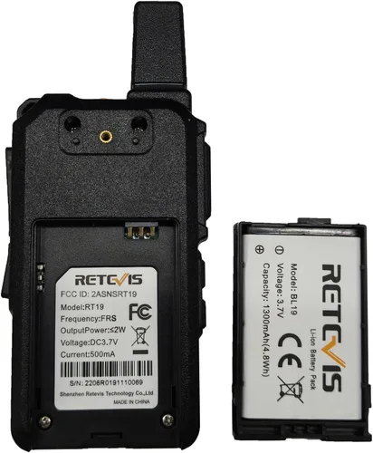 Miniatura 10 de Retevis RT19 Walkie Talkies con auricular, mini radio bidireccional recargable, 0.7 pulgadas de grosor, clip de metal, para adultos, restaurante