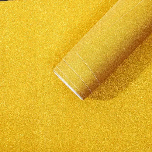 Miniatura 5 de Bright Creations Rollo de papel dorado para póster, rollo de papel adhesivo para manualidades y álbumes de recortes, hojas de purpurina dorada
