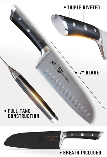 Miniatura 6 de DALSTRONG cuchillo Santoku - Serie Gladiator - Acero HC alemán - 7 pulgadas (180 mm)