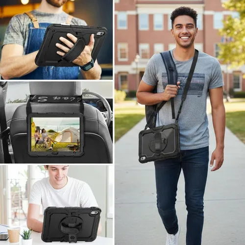 Miniatura 3 de HXCASEAC Funda para Samsung Galaxy Tab A9 de 8,7 pulgadas, protectora con protector de pantalla/correa de mano/soporte para bolígrafo, resistente a