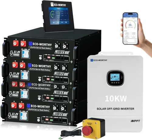 Miniatura 11 de ECO-WORTHY - Estación de energía doméstica de respaldo, salida de CA de 10000 W + batería LiFePO4 de 10240 Wh, soporte de comunicación, Bluetooth